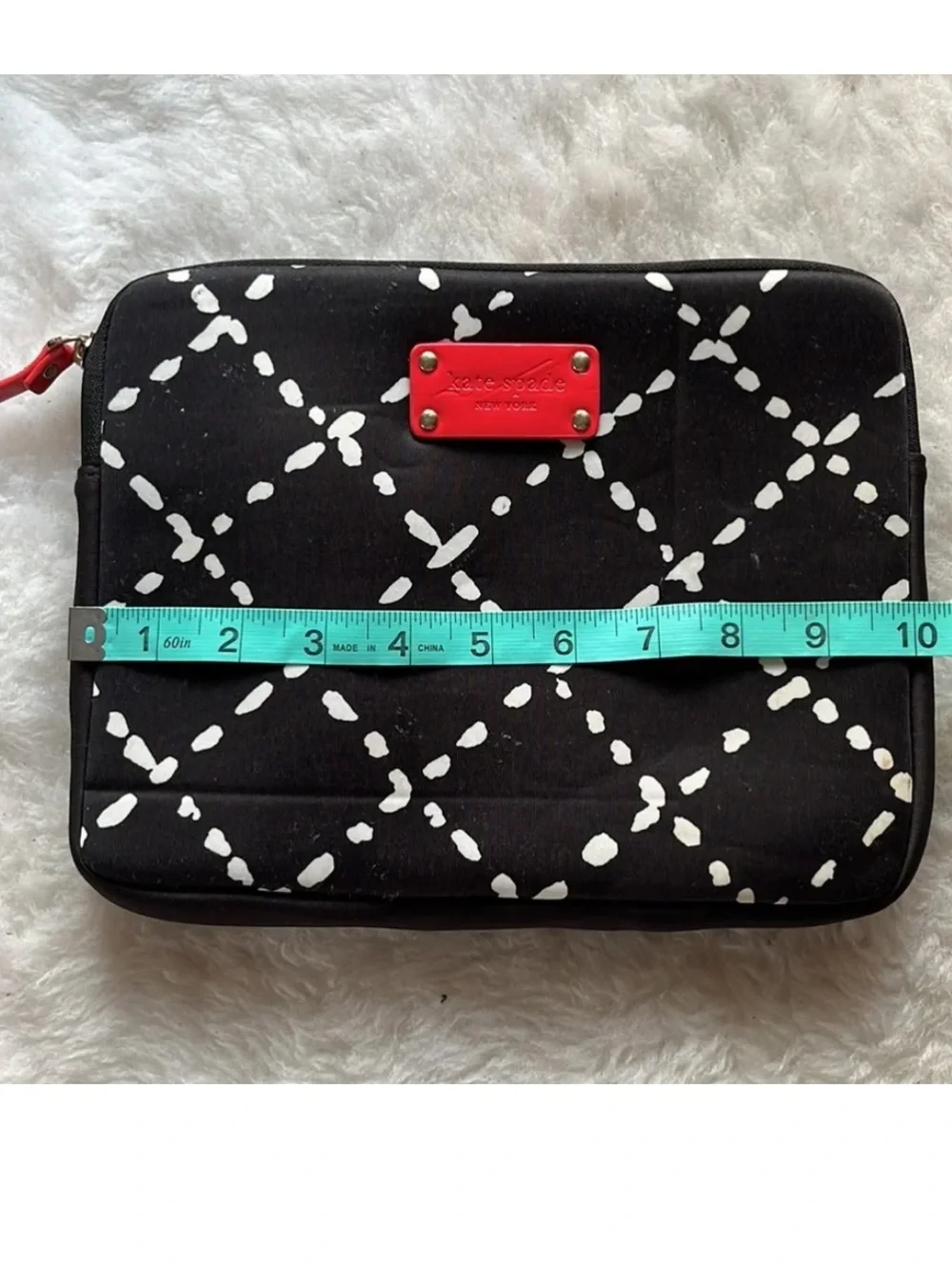 Kate Spade ♠️ black & white neoprene padded tablet case